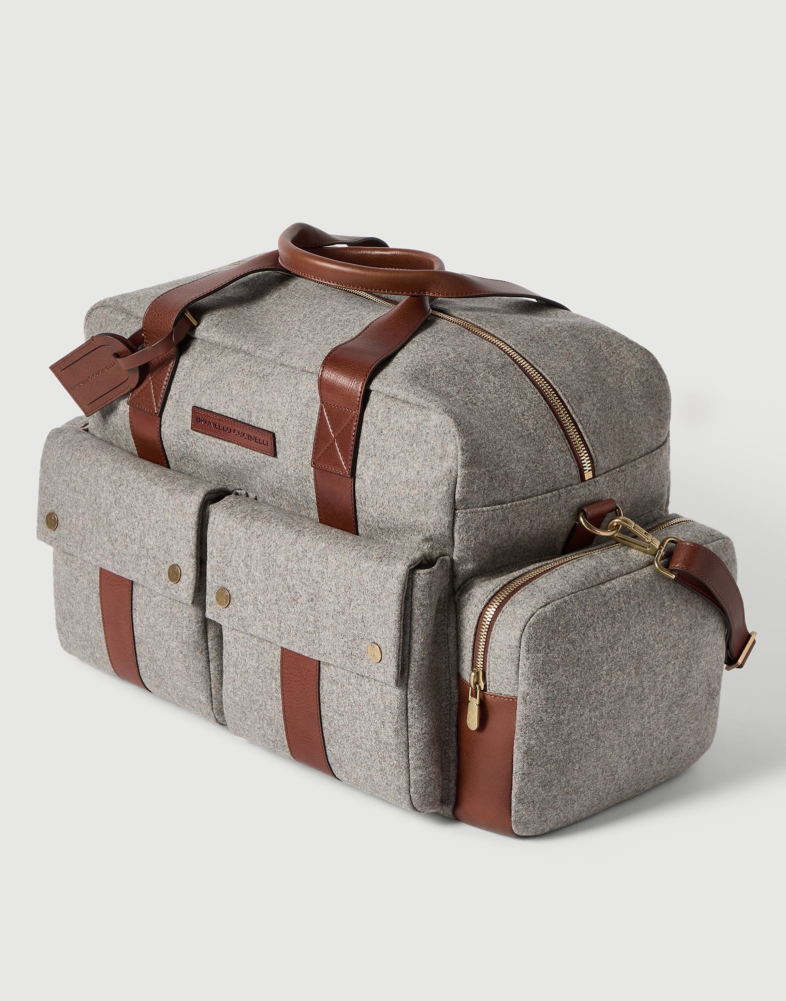 596-virgin-wool-alpaca-and-cashmere-flannel-leisure-bag-with-grained-calfskin-inserts-3.jpg Virgin wool, alpaca and cashmere flannel leisure bag with grained calfskin inserts