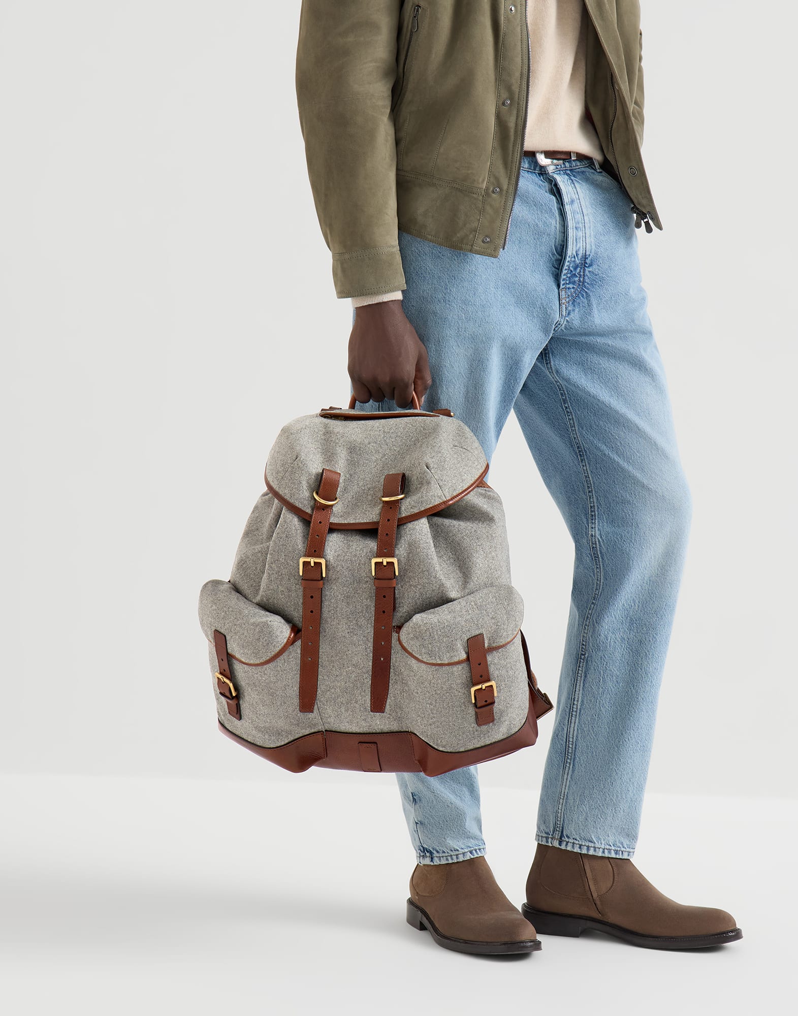 599-virgin-wool-alpaca-and-cashmere-flannel-field-backpack-with-grained-calfskin-inserts-4.jpg Virgin wool, alpaca and cashmere flannel field backpack with grained calfskin inserts