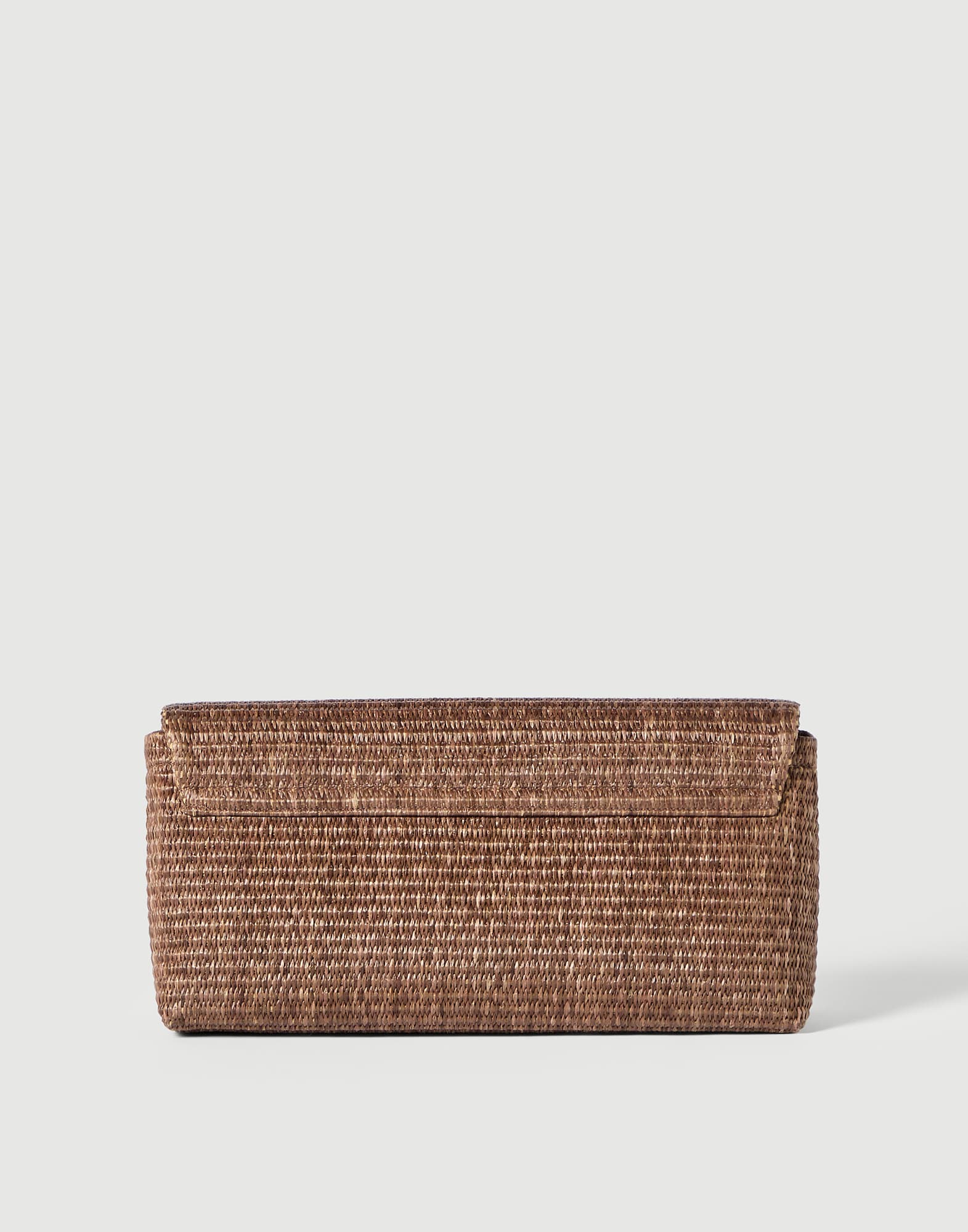 Sartorial clutch bag in techno cotton raffia