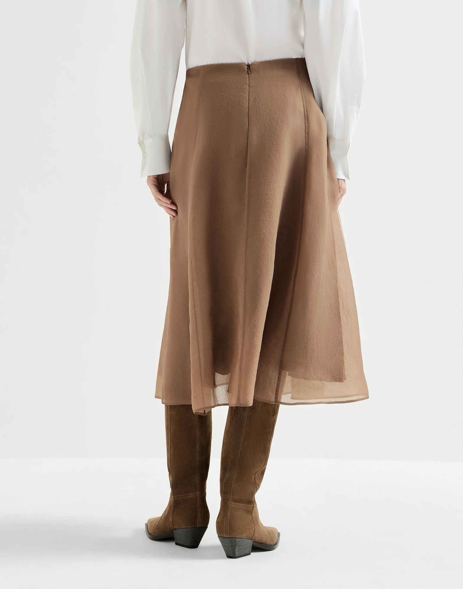 Crispy silk circle skirt