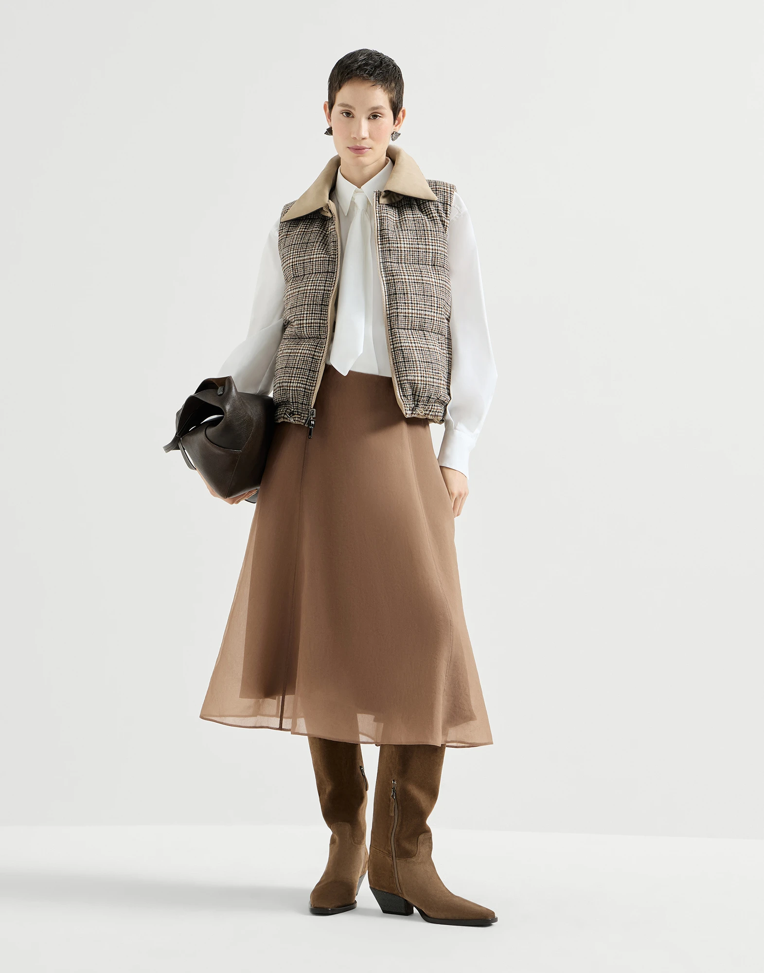 Crispy silk circle skirt