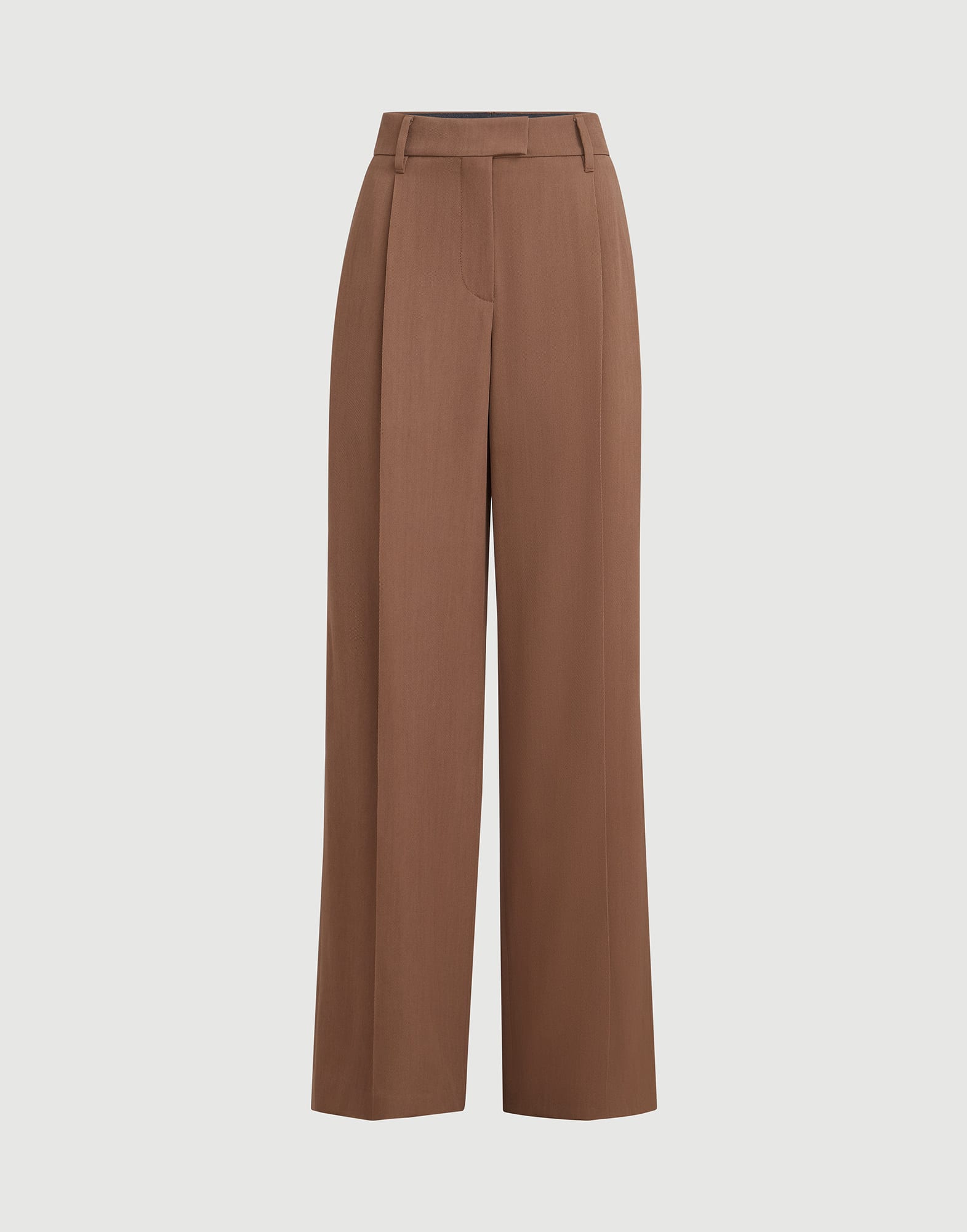 Pantalón Loose Pleated en tricotina de lana virgen y viscosa con Monile