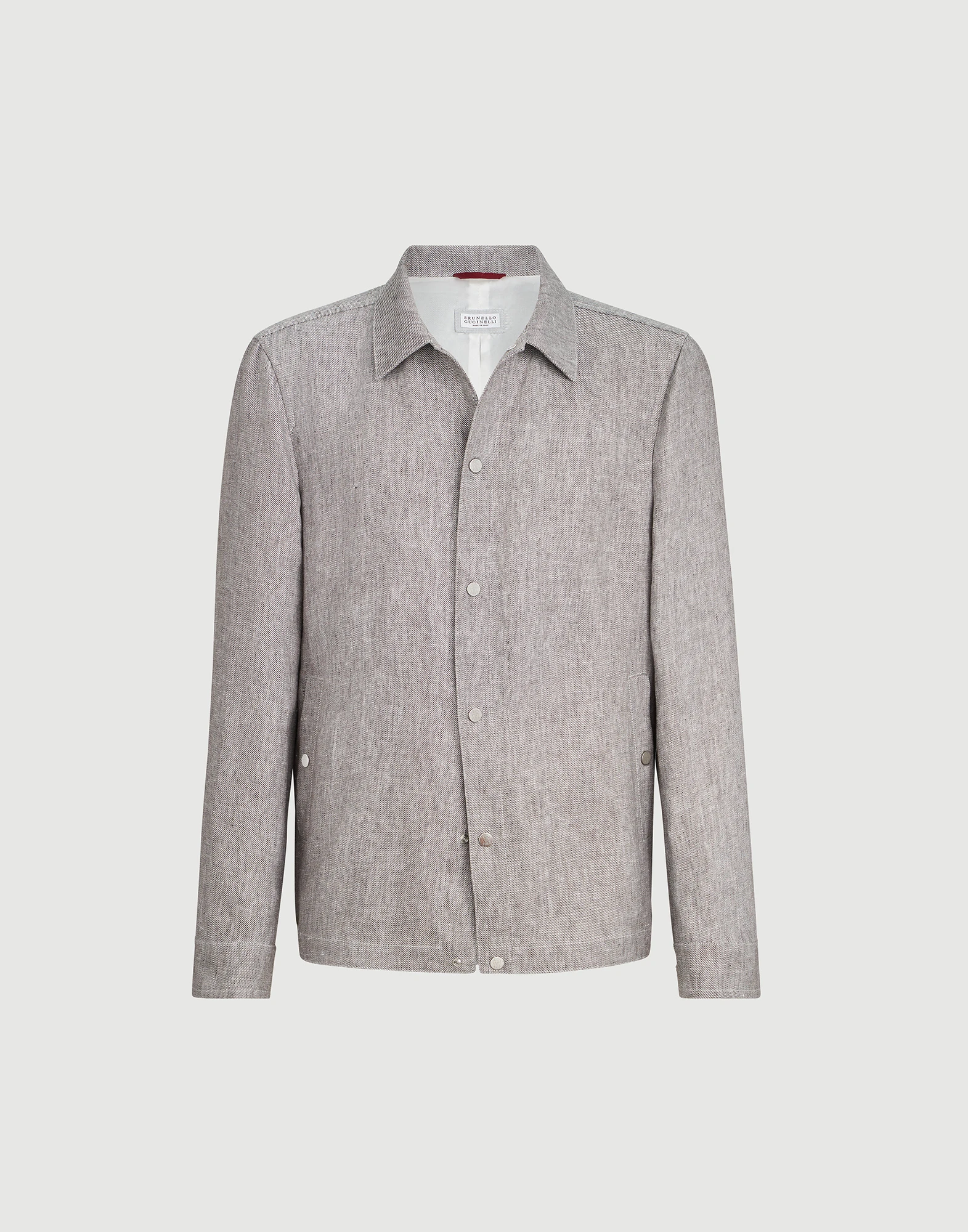 Chaqueta en tejido diagonal de cáñamo y lino