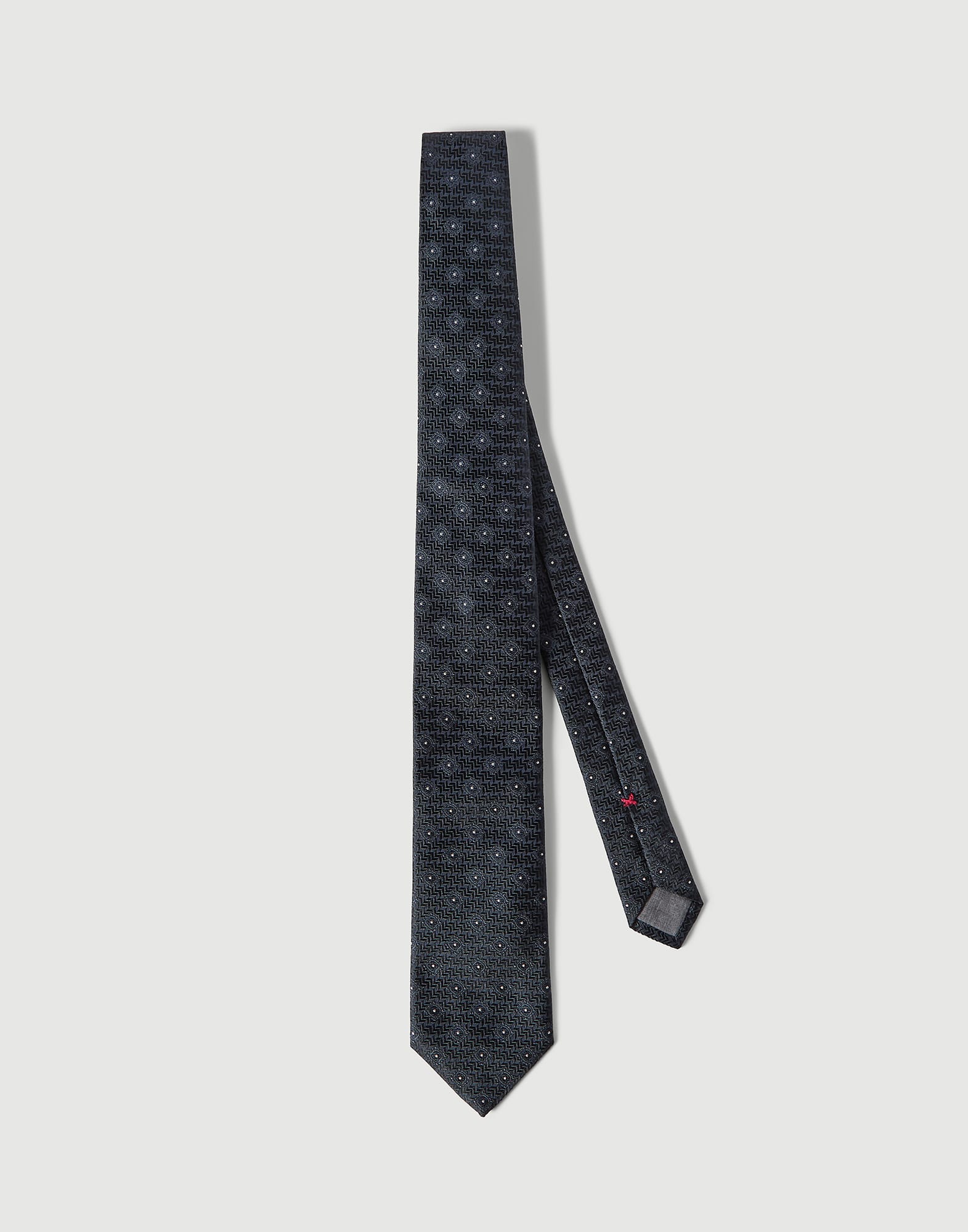 Corbata de seda con motivo geométrico