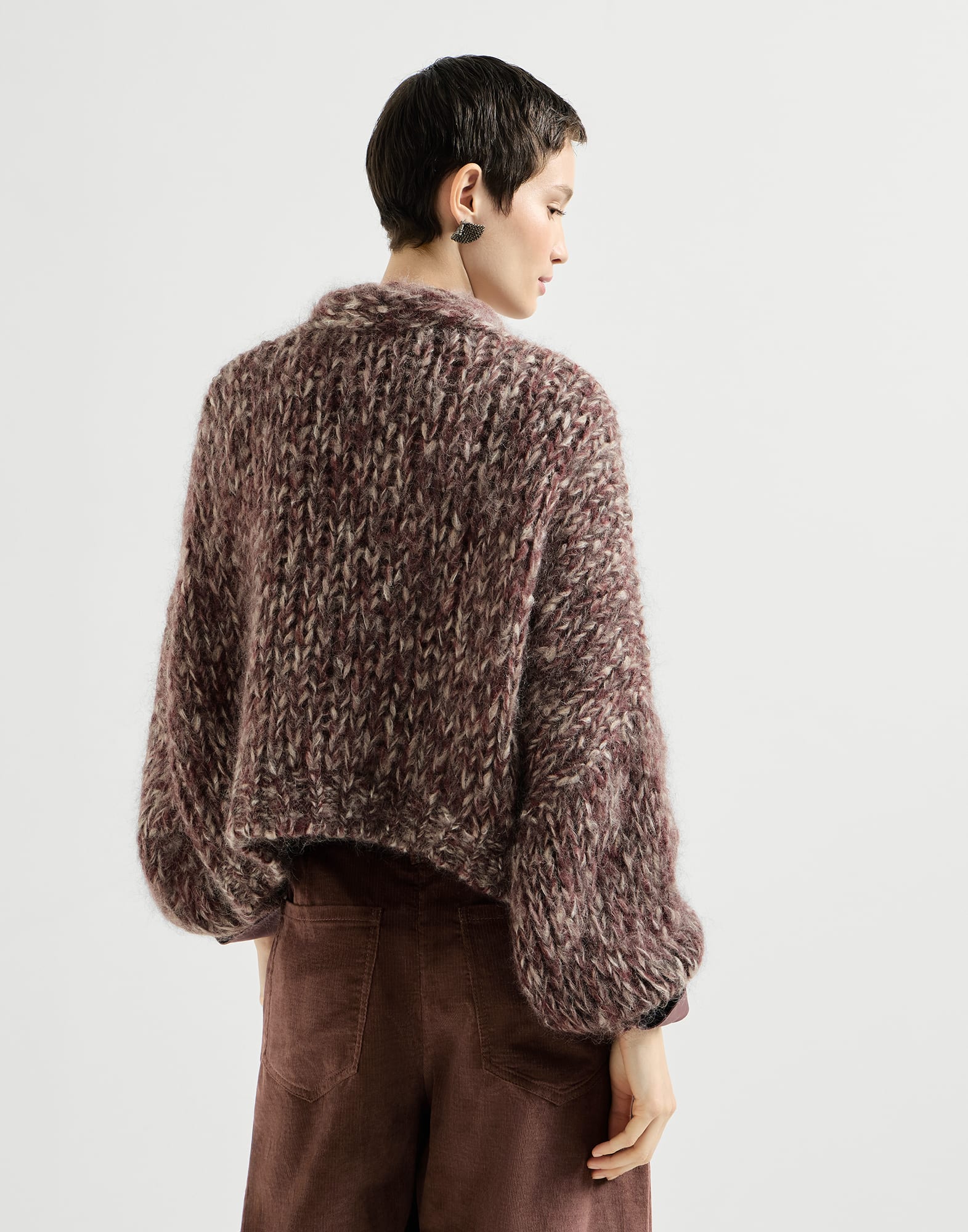 Cárdigan de mohair malfilé