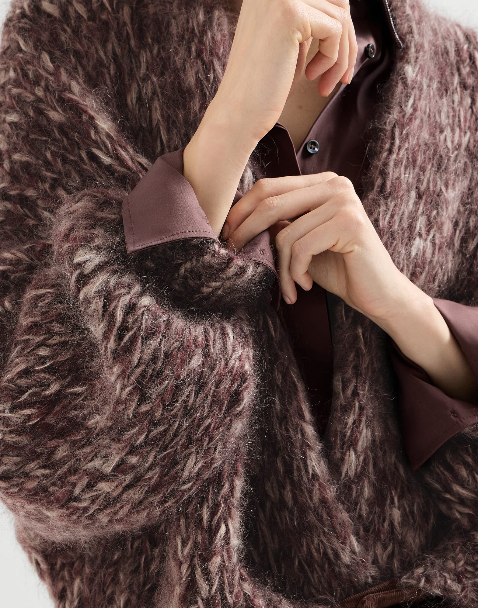Cárdigan de mohair malfilé