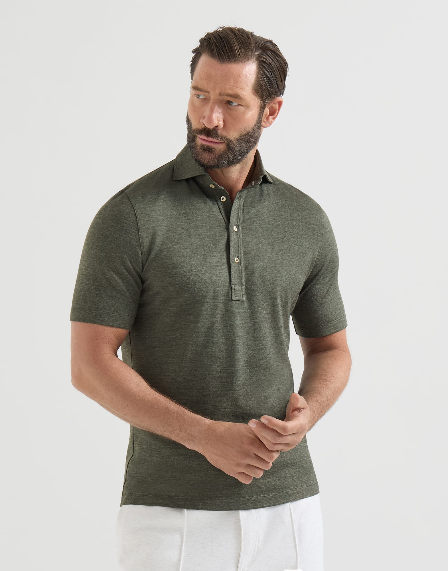 990-virgin-wool-silk-and-cotton-pique-polo-shirt-with-spread-collar-1.jpg Virgin wool, silk and cotton piqué polo shirt with spread collar
