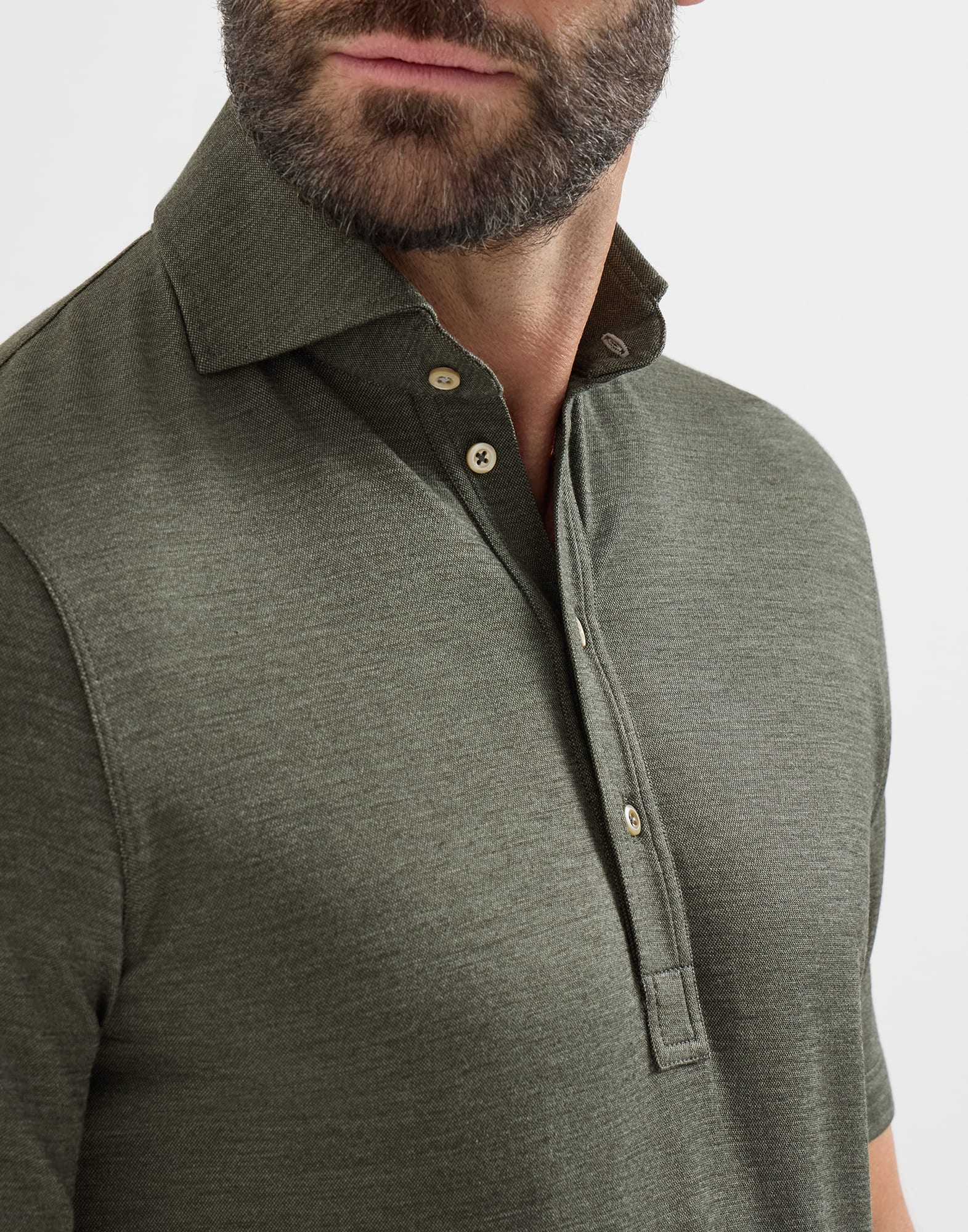 990-virgin-wool-silk-and-cotton-pique-polo-shirt-with-spread-collar-3.jpg Virgin wool, silk and cotton piqué polo shirt with spread collar